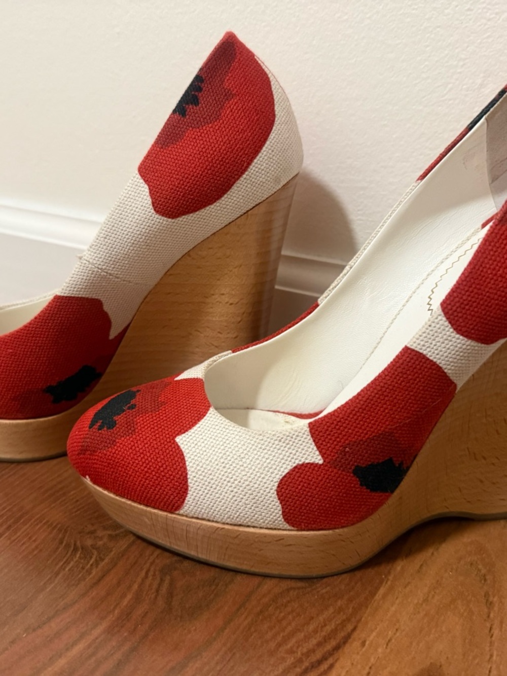 Yves Saint Laurent Canvas Floral Wedge - Picture 2 of 5